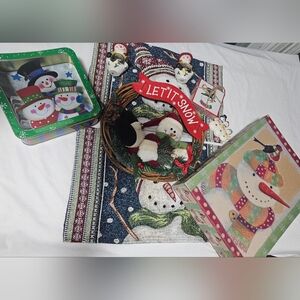 Festive Snowman Holiday Decor Set